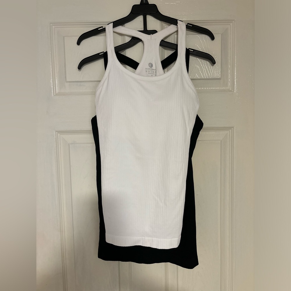 Two Amazon Ribbed Racer Back Athletic Tanks - Picture 2 of 6